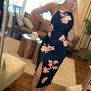 Midi Floral Dress with Slit!